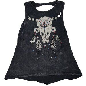Vox Populi Women’s Small Top Black Goth Open Back Shirt